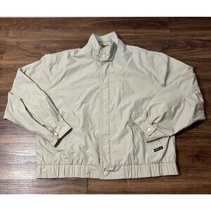 VTG Members Only Classic Full Zip Beige Jacket Mens Size EU 46 US XL Cotton FLAW